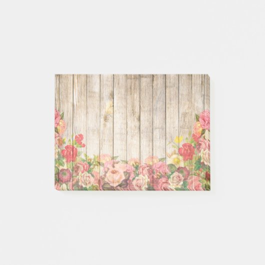 Rustische Romantische Rozen Hout Post-it® Notes (Voorkant)