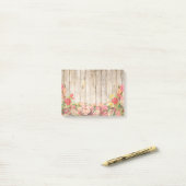 Rustische Romantische Rozen Hout Post-it® Notes (Op bureau)
