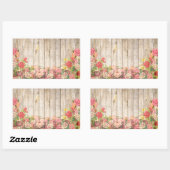 Rustische Romantische Rozen Hout Rechthoekige Sticker (Vel)