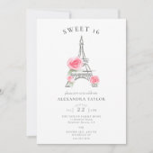 Rustische Rozen Glitter Eiffel Paris Minimal Sweet Kaart (Voorkant)
