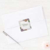 Rustische Succulenten Vierkante Sticker (Envelop)