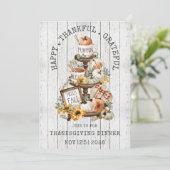 Rustische Thanksgiving - Najaarsuitnodiging Kaart (Staand voorkant)