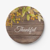 Rustische Thanksgiving Papieren Bordje (Voorkant)