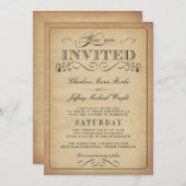 Rustische  Typografie Wedding Invitations Kaart (Voorkant / Achterkant)