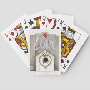 Rustische Valentijn Birdhouse Pokerkaarten