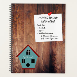 Rustische verplaatsing naar een nieuw huis om lijs planner
