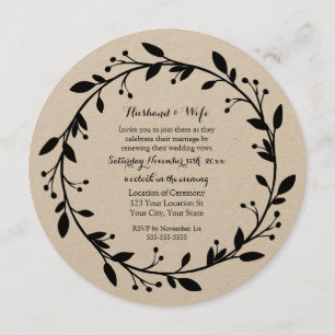 Rustische Vintage Floral Vow Renewal Uitnodiging