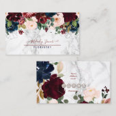 RUSTISCHE WATERVERF BURGUNDY+BLUSH VISITEKAARTJE (Voorkant / Achterkant)