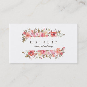 Rustische Waterverf Floral Banner Visitekaartje