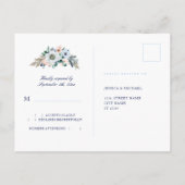 Rustische Waterverf Floral Hydrangea Wedding RSVP Briefkaart (Achterkant)