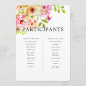 Rustische Waterverf Floral Wedding Programma (Achterkant)