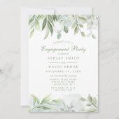 Rustische Waterverf Greenery Floral Engagement Par Kaart (Voorkant)