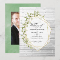 Rustische Waterverf Greenery Geometric Wedding