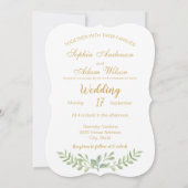 Rustische Waterverf Greenery Wedding Kaart (Achterkant)