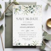 Rustische Waterverf Greenery Wedding Save the Date Kaart
