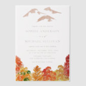 Rustische Waterverf herfst bosfeest Vellum Uitnodigingen (Voorkant)