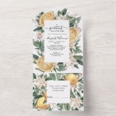 Rustische Waterverf Lemon Italiaans Citrus Baby sh All In One Uitnodiging (Binnen)