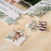 Rustische Waterverf Pine Cone Wreatfoto Legpuzzel (Zijkant)