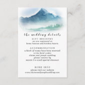 Rustische Waterverf Pine Mountains Lake Wedding Informatiekaartje (Voorkant)