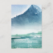 Rustische Waterverf Pine Mountains Lake Wedding Informatiekaartje (Achterkant)