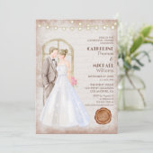  Rustische Waterverf Romantic String Lights Kaart (Staand voorkant)