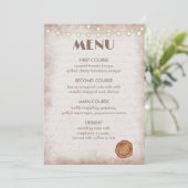 Rustische Waterverf Romantic String Lights Menu (Staand voorkant)