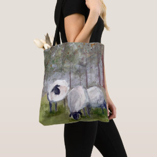 Rustische Waterverf Sheep Draagtas