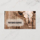 Rustische Westerne Bull Skull  Textuur Visitekaartje (Voorkant)