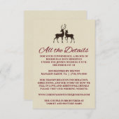 Rustische wintervakantie dennen bruiloft detailkaa kaart (Voorkant / Achterkant)