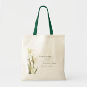 Rustische witte diaffodil Floral Waterverf bruilof Tote Bag (Voorkant)