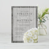 RUSTISCHE WITTE HYDRANGEAS WEDDING INVITATIE KAART (Staand voorkant)