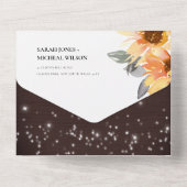 RUSTISCHE ZONLOWER FLORAL STRING LIGHTS WEDING ALL IN ONE UITNODIGING (Achterkant)