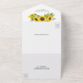 Rustische zonnebloemen en Eucalyptus Branch Weddin All In One Uitnodiging (Buitenkant)