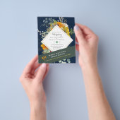 Rustische zonnebloemen Eucalyptus Greenery Wedding Flyer (Hand)