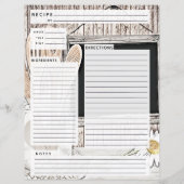 Rustlic country Burlap Recipe Insert (Achterkant)