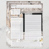 Rustlic country Burlap Recipe Insert (Voorkant / Achterkant)
