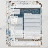 Rustlic country Burlap Recipe Insert (Voorkant / Achterkant)