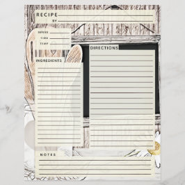 Rustlic country Burlap Recipe Insert