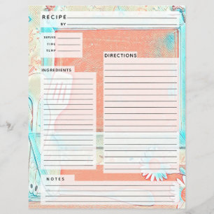 Rustlic country Burlap Recipe Insert