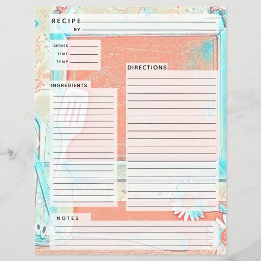 Rustlic country Burlap Recipe Insert (Voorkant)