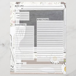 Rustlic country Burlap Recipe Insert