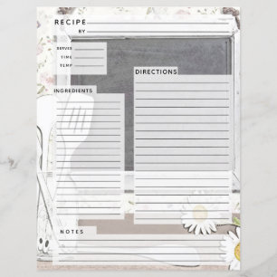 Rustlic country Burlap Recipe Insert