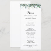 Rustoce Botanische Eucalyptus Groene Huwelijk Menu (Voorkant / Achterkant)
