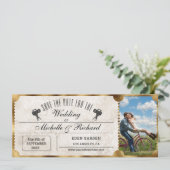 Rustoce Foto Oude Bioscoopkaart Save the Date Kaart (Staand voorkant)