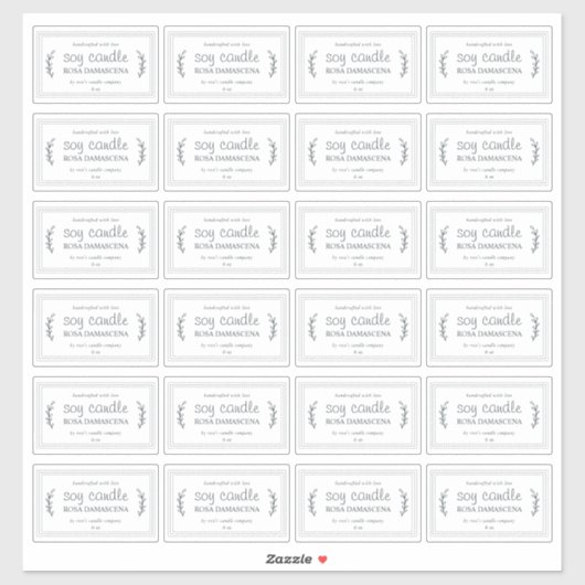 Rustoce Huisgemaakte Sojakaars Labels 24x Zwart Wi (Vel)