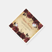 Rustoek bloemmotief vlinder rood servet (Hoek)