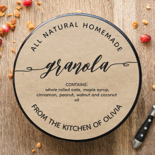 Rustoek kracht Schrift Thuisgemaakte Granola Label