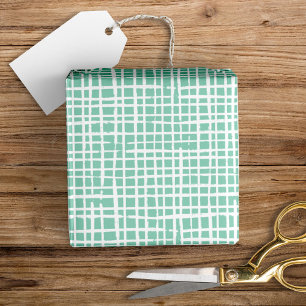 Rustoek weefpatroon modern aquablauw cadeaupapier