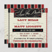 Rustoffiche: Rood & Zwart Bewaar de Datum Kaart (Voorkant / Achterkant)