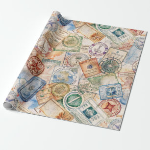 Rustoise Paspoortstempel Reispatroon (9) Cadeaupapier